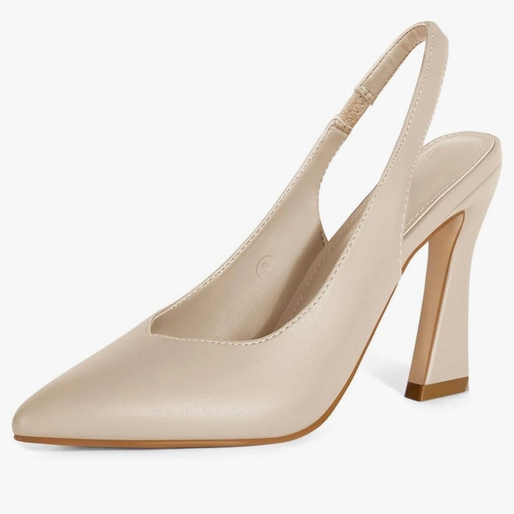 Elegant Cream Slingback Heels